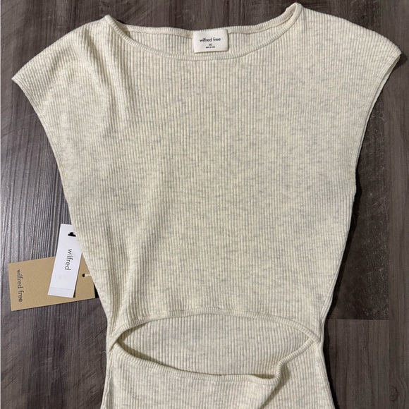 SALE CREAM Artizia Wilfred Free Cut-Out Knit Mini Dress - Picture 4 of 12